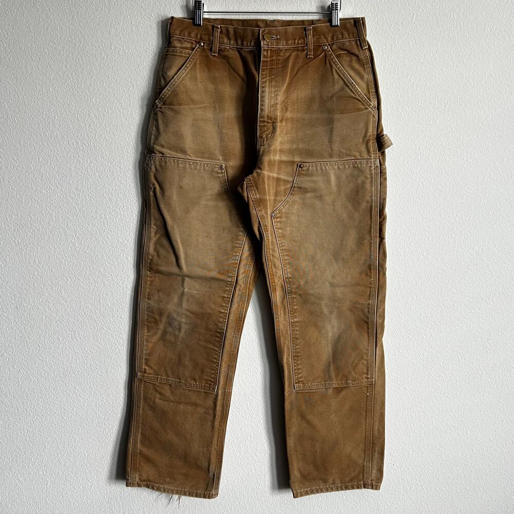 Carhartt B01 BRN faded brown double knee work wear carpenter pants